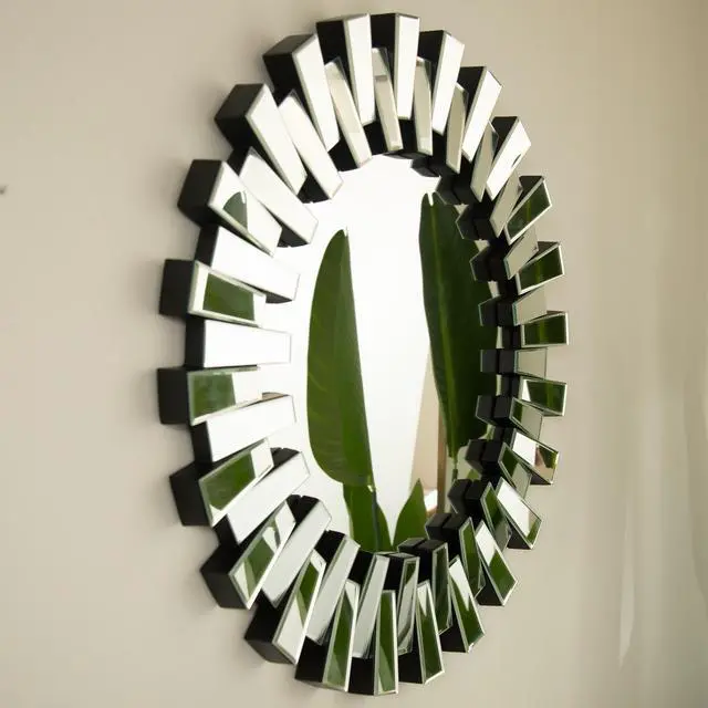 Alt view image 6 of 7 - 32'' Kaltis Mirror, Wall-mounted Modern Decorative Circle PU Mirror, Irregular Shape, Suitable for Bathroom, Bedroom, Living Room, Corridor, Entryway, etc.