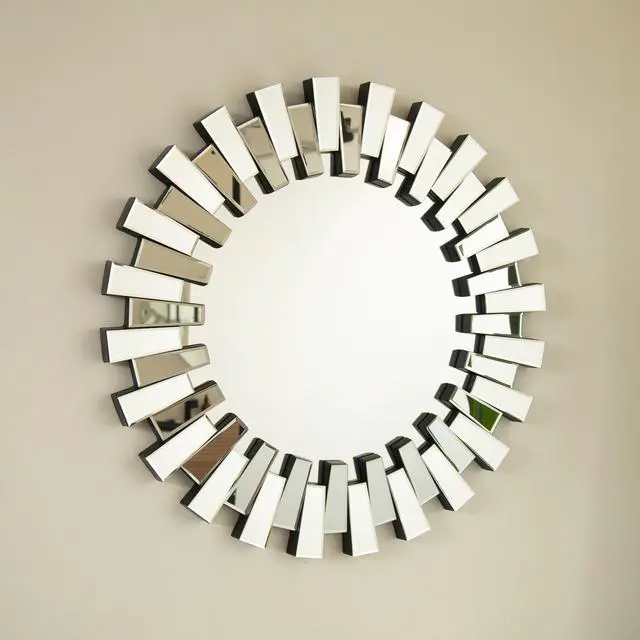 Alt view image 7 of 7 - 32'' Kaltis Mirror, Wall-mounted Modern Decorative Circle PU Mirror, Irregular Shape, Suitable for Bathroom, Bedroom, Living Room, Corridor, Entryway, etc.
