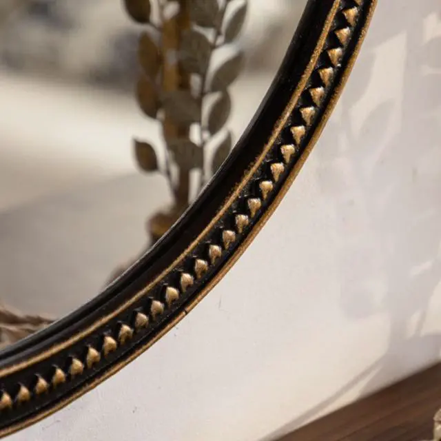 Alt view image 3 of 7 - Round Decorative Wall Mirror, Vintage Gold Beaded Frame, for Living Room/Bedroom/Bathroom Home Decor