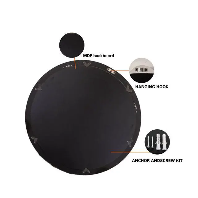 Alt view image 6 of 7 - Round Decorative Wall Mirror, Vintage Gold Beaded Frame, for Living Room/Bedroom/Bathroom Home Decor