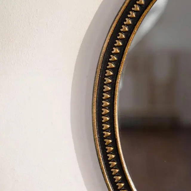 Alt view image 5 of 7 - Round Decorative Wall Mirror, Vintage Gold Beaded Frame, for Living Room/Bedroom/Bathroom Home Decor