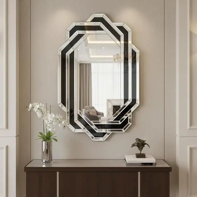 Main image of Decorative Mirror for Wall Modern Bathroom Wall Mirror, Luxury Vanity Mirror, Crystal Crush Diamond Mirror for Living Room,Bedroom,Entryway