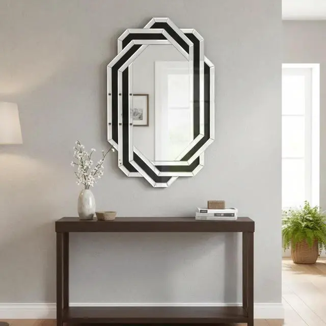 Alt view image 2 of 7 - Decorative Mirror for Wall Modern Bathroom Wall Mirror, Luxury Vanity Mirror, Crystal Crush Diamond Mirror for Living Room,Bedroom,Entryway