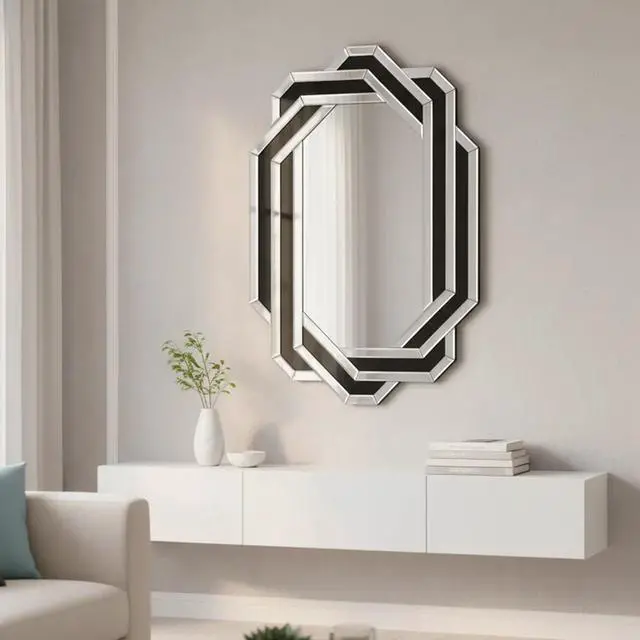 Alt view image 3 of 7 - Decorative Mirror for Wall Modern Bathroom Wall Mirror, Luxury Vanity Mirror, Crystal Crush Diamond Mirror for Living Room,Bedroom,Entryway