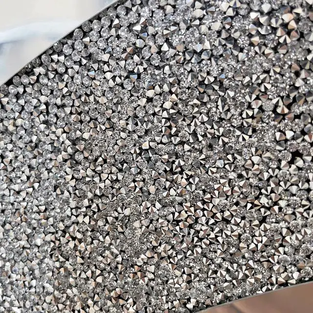 Alt view image 6 of 7 - 33.46"(85cm)Crystal Crush Diamond Sparkly round Silver Mirror for Wall Decoration