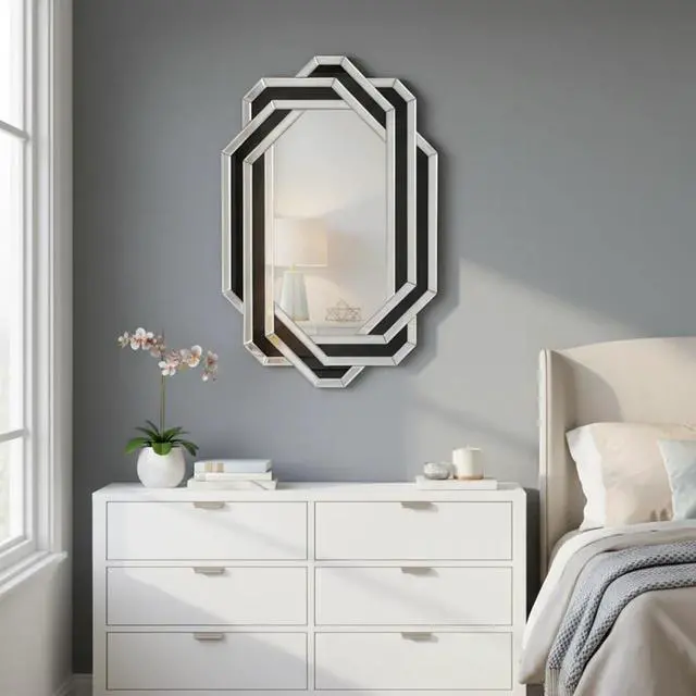 Alt view image 5 of 7 - Decorative Mirror for Wall Modern Bathroom Wall Mirror, Luxury Vanity Mirror, Crystal Crush Diamond Mirror for Living Room,Bedroom,Entryway