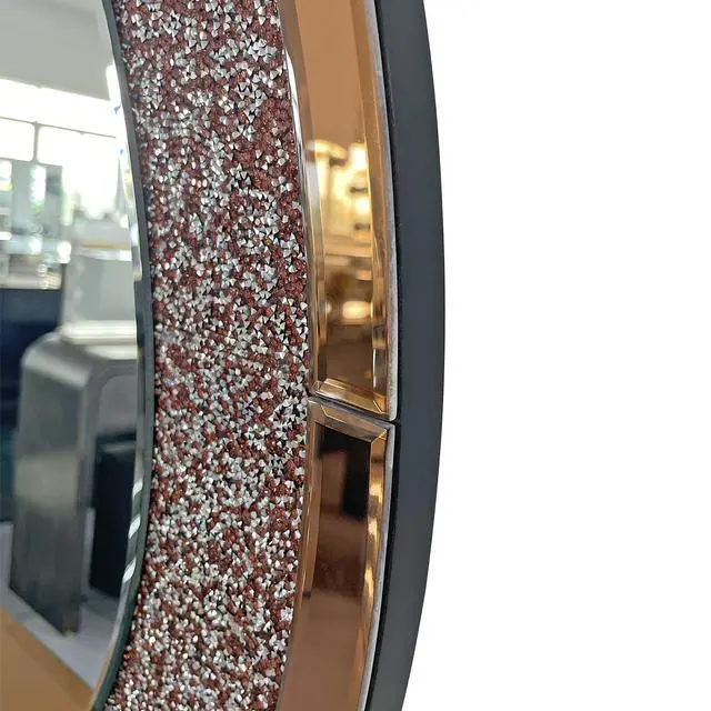 Alt view image 6 of 7 - Modern Sparkle Handcrafted Crystal Mirror Premium Quality Multi-Use Glam Style(Brown)