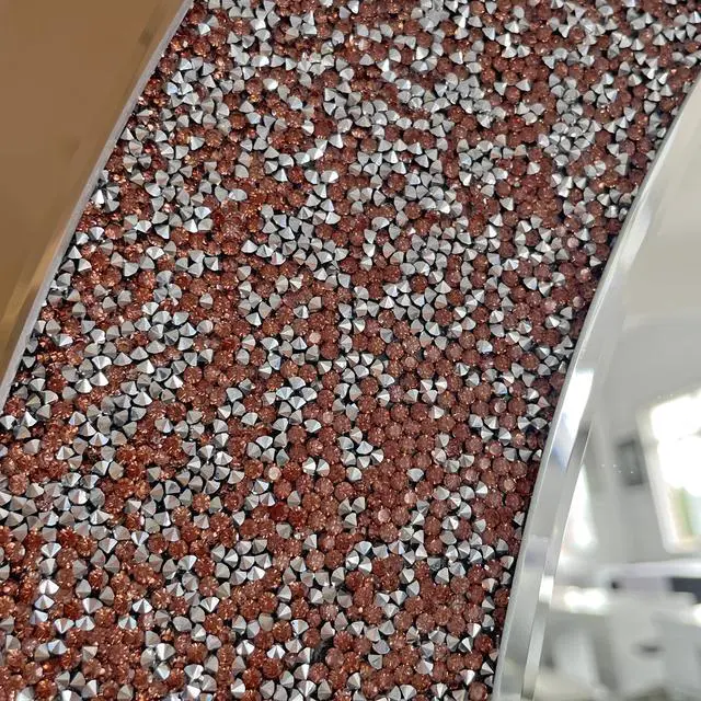 Alt view image 7 of 7 - Modern Sparkle Handcrafted Crystal Mirror Premium Quality Multi-Use Glam Style(Brown)