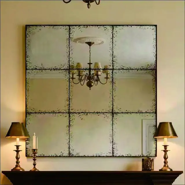 Main image of Square wall-mounted mirror Versatile Home Decor Ideal for bedrooms, living rooms, dining rooms, fireplaces, foyers, and more