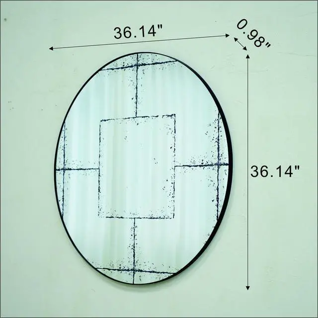 Alt view image 5 of 7 - Round wall-mounted mirror Versatile Home Decor Ideal for bedrooms, living rooms, dining rooms, fireplaces, foyers, and more