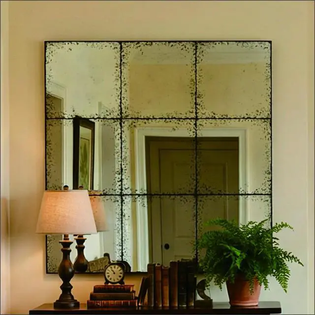 Alt view image 2 of 7 - Square wall-mounted mirror Versatile Home Decor Ideal for bedrooms, living rooms, dining rooms, fireplaces, foyers, and more