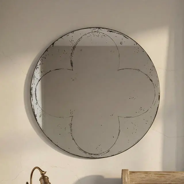 Alt view image 2 of 7 - Round wall-mounted mirror Versatile Home Decor Ideal for bedrooms, living rooms, dining rooms, fireplaces, foyers, and more