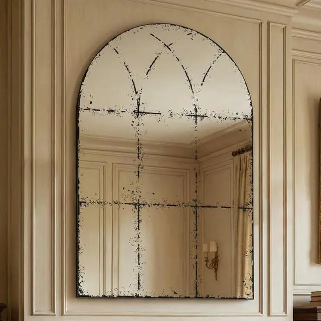 Main image of Semicircular wall-mounted mirror Versatile Home Decor Ideal for bedrooms, living rooms, dining rooms, fireplaces, foyers, and more