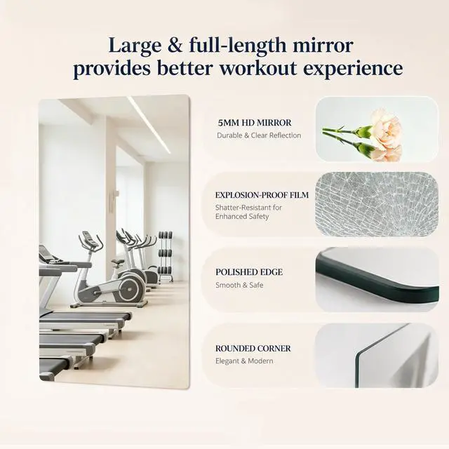 Alt view image 7 of 7 - GYM MIRROR 24X48 INCH -3pcs