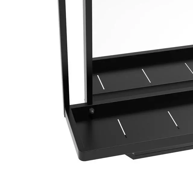 Alt view image 6 of 7 - 21*36 Ines Modern Vanity Mirror with Multi-functional Shelf, Large bathroom Mirror, Black Frame Decoration Mirror, Suitable for Bathroom, Living Room, Bedroom