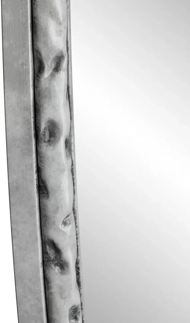 Alt view image 7 of 7 - Iron Art Oval Retro Mirror, Antique Effect, Wall Hanging, Suitable For Bathroom, Bedroom, Living Room (Silver)