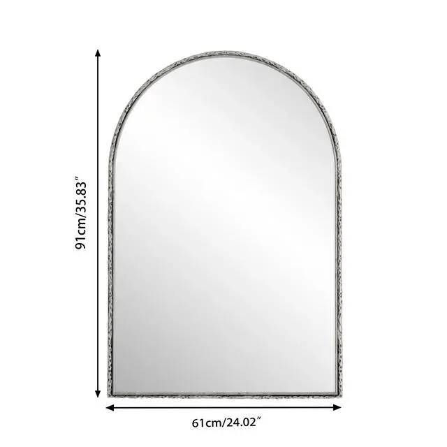 Alt view image 3 of 7 - Arched Mirror,Wall Mirror for Bathroom,Vanity Mirror or Wall Decor Arch Mirror for LivingRoom Bedroom Entryway,Silver