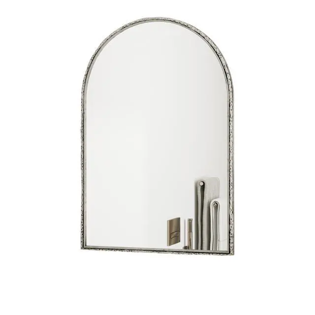 Alt view image 7 of 7 - Arched Mirror,Wall Mirror for Bathroom,Vanity Mirror or Wall Decor Arch Mirror for LivingRoom Bedroom Entryway,Silver