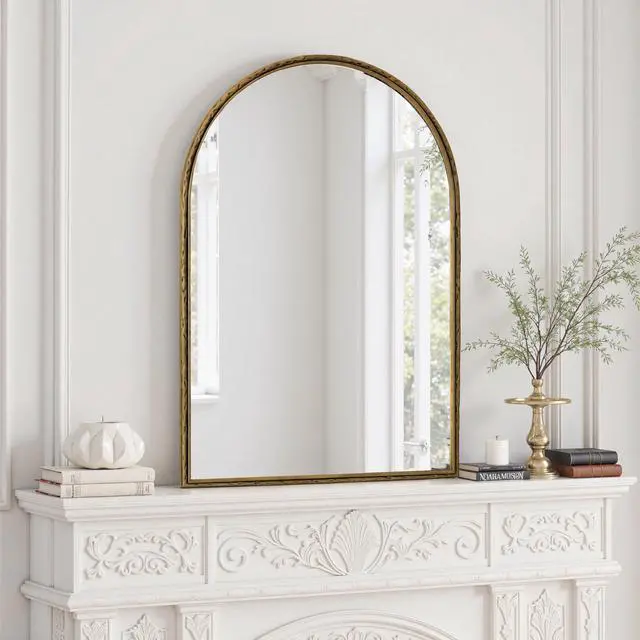 Alt view image 2 of 7 - Arched Mirror,Wall Mirror for Bathroom,Vanity Mirror or Wall Decor Arch Mirror for LivingRoom Bedroom Entryway,Gold