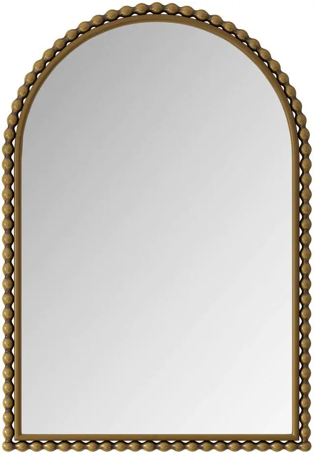 Main image of Iron Art Arch Vintage Vanity Mirror, Wall Hanging, Placed On The Table, Suitable For Living Room, Bedroom, Bathroom (Gold)