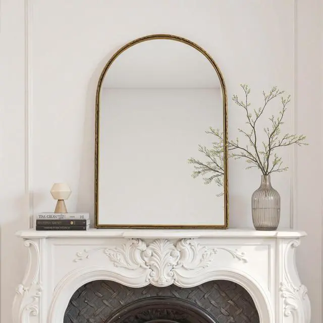 Alt view image 7 of 7 - Arched Mirror,Wall Mirror for Bathroom,Vanity Mirror or Wall Decor Arch Mirror for LivingRoom Bedroom Entryway,Gold