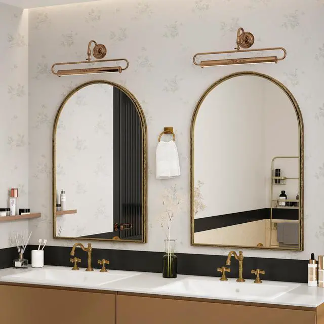 Alt view image 6 of 7 - Arched Mirror,Wall Mirror for Bathroom,Vanity Mirror or Wall Decor Arch Mirror for LivingRoom Bedroom Entryway,Gold