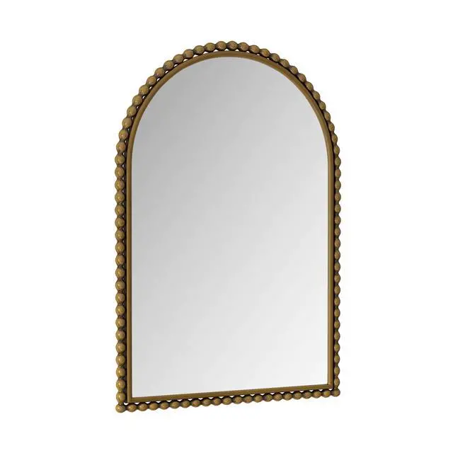 Alt view image 6 of 7 - Iron Art Arch Vintage Vanity Mirror, Wall Hanging, Placed On The Table, Suitable For Living Room, Bedroom, Bathroom (Gold)