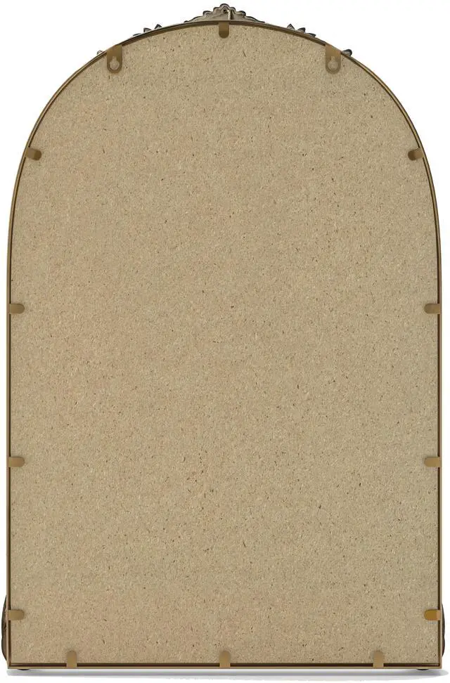 Alt view image 5 of 7 - 37"Arch Vintage Relief Mirror Wall Hanging Elegant Decorative Mirror for Home Decor Retro Beautiful Design,Perfect for Living Room Bedroom and Hallway,vintage gold