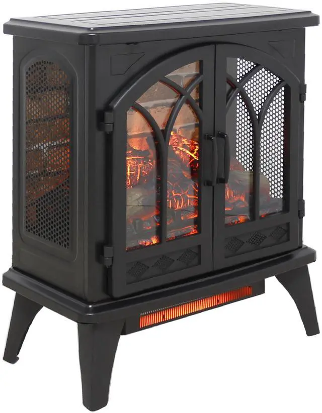 Main image of 24 Inch 3D Flame Electric Infrared Quartz Fireplace Stove With Remote Control