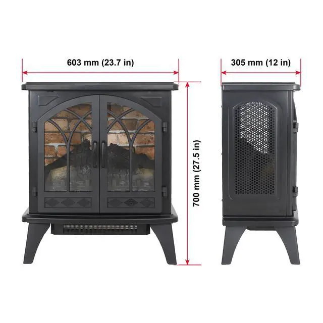 Alt view image 3 of 7 - 24 Inch 3D Flame Electric Infrared Quartz Fireplace Stove With Remote Control