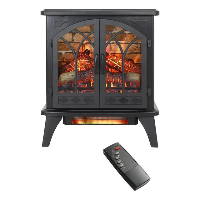 Alt view image 4 of 7 - 24 Inch 3D Flame Electric Infrared Quartz Fireplace Stove With Remote Control