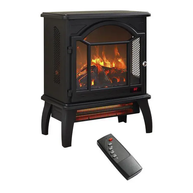 Alt view image 4 of 7 - 18 Inch 3D Flame Electric Infrared Quartz Fireplace Stove With Remote Control
