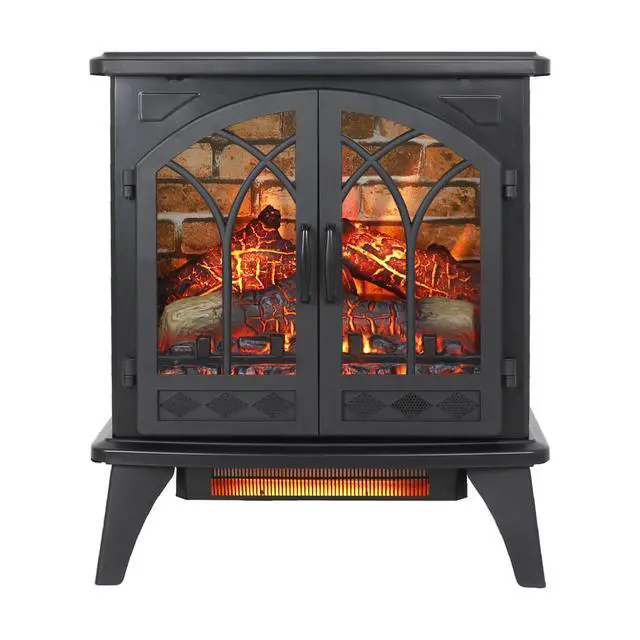 Alt view image 7 of 7 - 24 Inch 3D Flame Electric Infrared Quartz Fireplace Stove With Remote Control