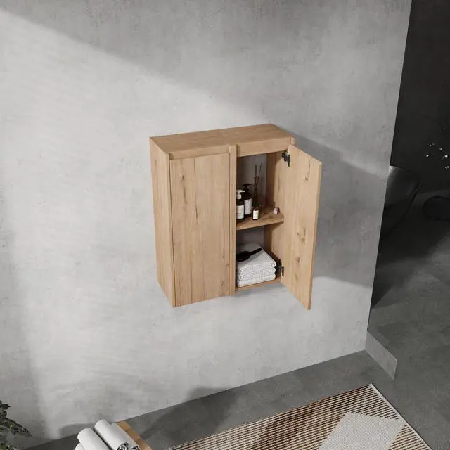 Alt view image 3 of 7 - 12" Bathroom Side Cabinet, 2-Soft Close Doors, Float Mounting Design, 12*2(KD-Packing)
