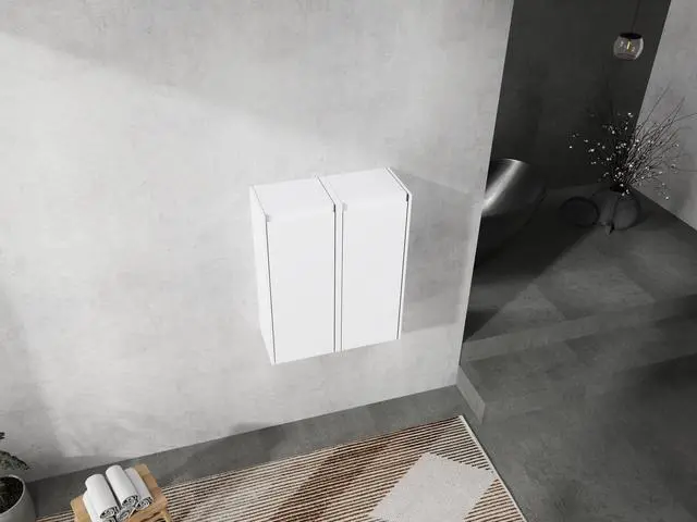 Alt view image 3 of 7 - 12" Bathroom Side Cabinet, 2-Soft Close Doors, Float Mounting Design, 12*2(KD-Packing)