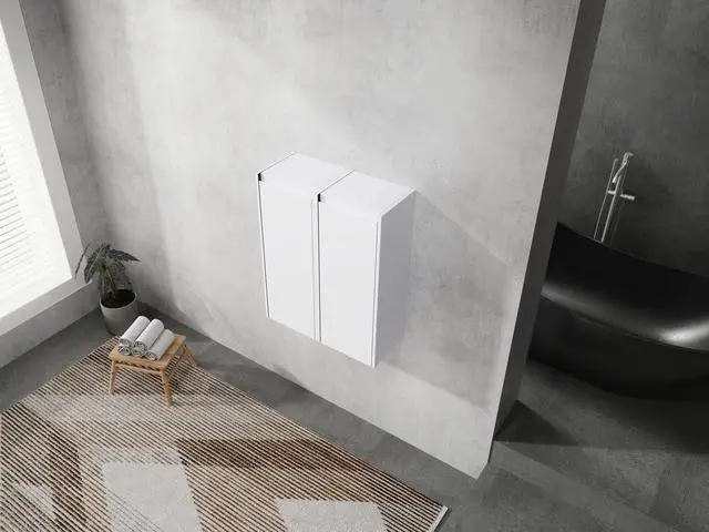 Alt view image 5 of 7 - 12" Bathroom Side Cabinet, 2-Soft Close Doors, Float Mounting Design, 12*2(KD-Packing)