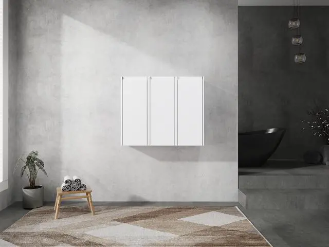 Alt view image 2 of 7 - 12" Bathroom Side Cabinet, 3-Soft Close Doors, Float Mounting Design, 12*3(KD-Packing)