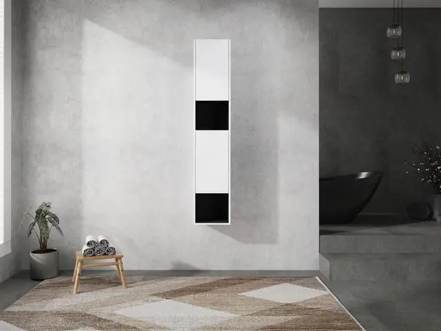Alt view image 4 of 7 - 12" Bathroom Side Cabinet,2-Soft Close Doors,Float Mounting Design,12*2(KD-Packing)