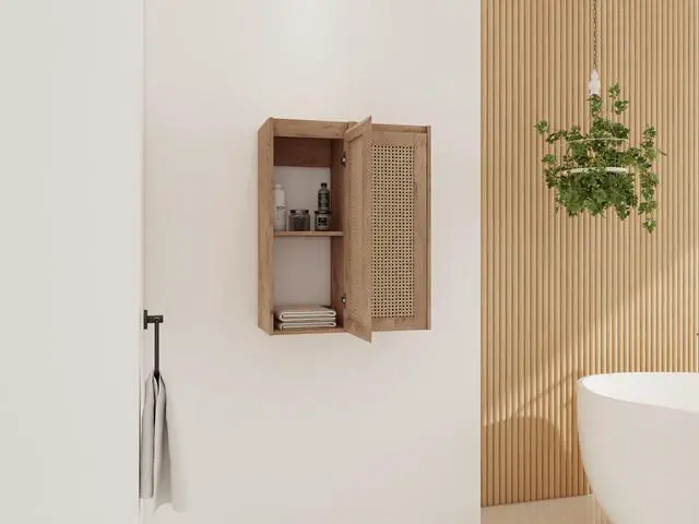 Alt view image 3 of 7 - 24" Bathroom Side Cabinet,Soft Close Doors,Float Mounting Design,(KD-Packing)