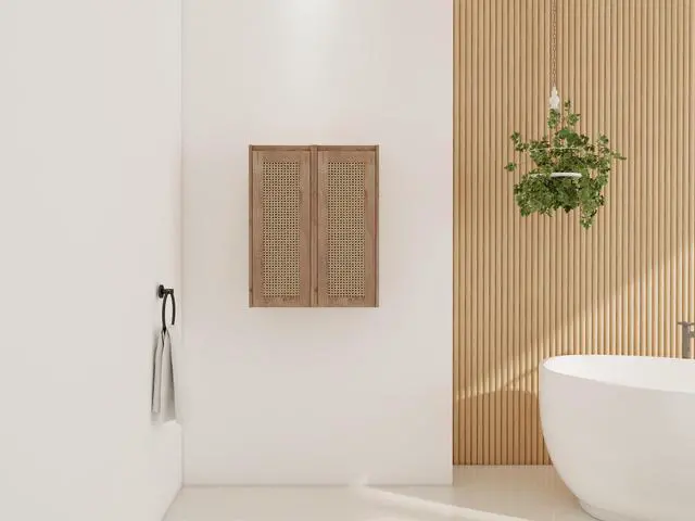 Alt view image 7 of 7 - 24" Bathroom Side Cabinet,Soft Close Doors,Float Mounting Design,(KD-Packing)