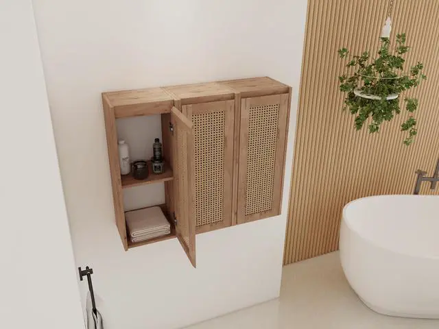 Alt view image 5 of 7 - 36" Bathroom Side Cabinet,Soft Close Doors,Float Mounting Design,(KD-Packing)