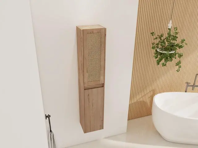 Alt view image 7 of 7 - 12" Bathroom Side Cabinet,Soft Close Doors,Float Mounting Design, 00512IMO-00112IMO (KD-Packing)