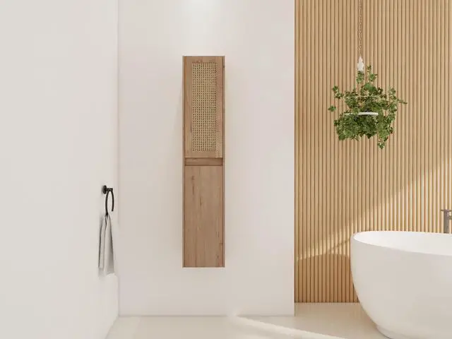Alt view image 2 of 7 - 12" Bathroom Side Cabinet,Soft Close Doors,Float Mounting Design, 00512IMO-00112IMO (KD-Packing)