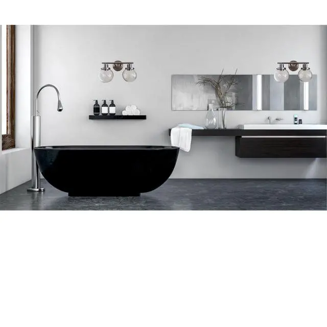 Alt view image 3 of 7 - Bathroom Vanity Light Fixtures, 2-Light Black Wall Sconce Lighting Wall Lamp with Clear Glass Shade, Vintage Wall Mounted Lights Bathroom Lights for Mirror, Living Room, Bedroom, Hallway, Porch