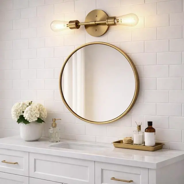 Alt view image 2 of 7 - Reverie Double Lights Bathroom Wall Sconce Over Mirror Bedroom Hallway Entryway 5"W × 10.75"H × 5"E