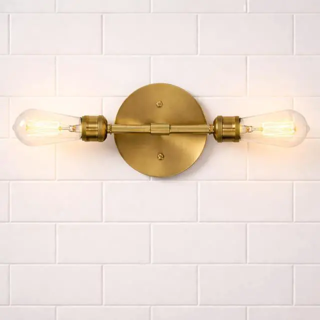 Main image of Reverie Double Lights Bathroom Wall Sconce Over Mirror Bedroom Hallway Entryway 5"W × 10.75"H × 5"E