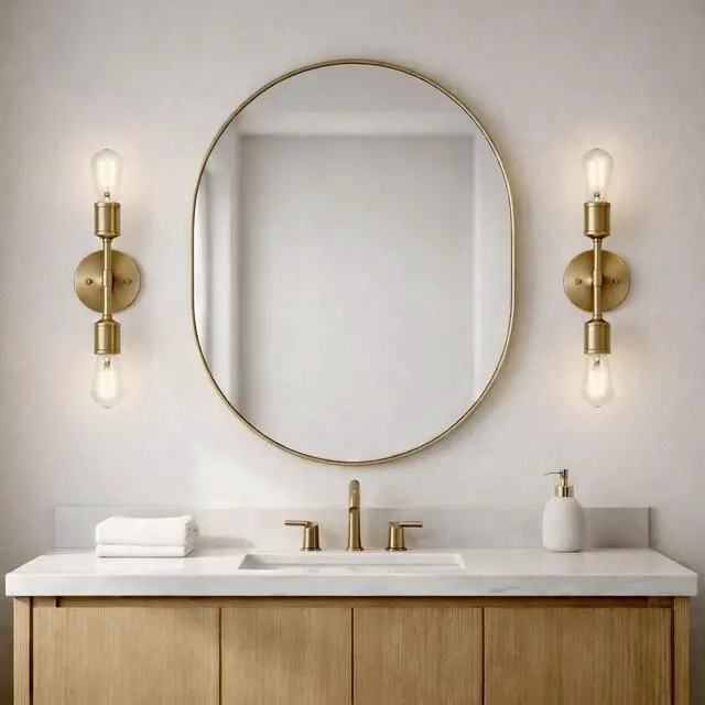 Alt view image 3 of 7 - Reverie Double Lights Bathroom Wall Sconce Over Mirror Bedroom Hallway Entryway 5"W × 10.75"H × 5"E