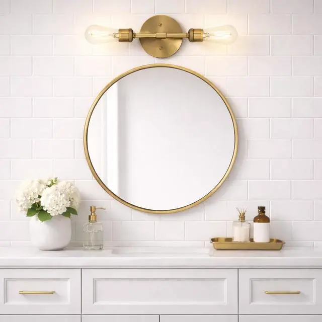 Alt view image 4 of 7 - Reverie Double Lights Bathroom Wall Sconce Over Mirror Bedroom Hallway Entryway 5"W × 10.75"H × 5"E