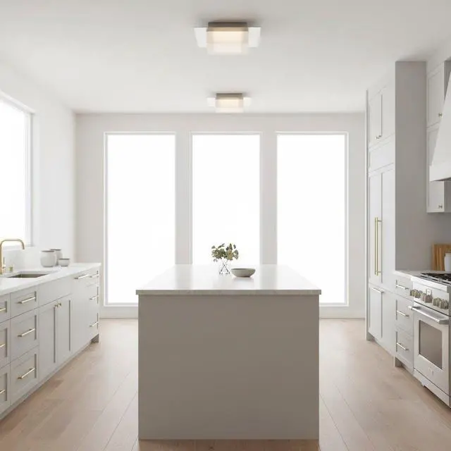 Main image of 8 inch Square Chrome integrated Led Flush Mount
