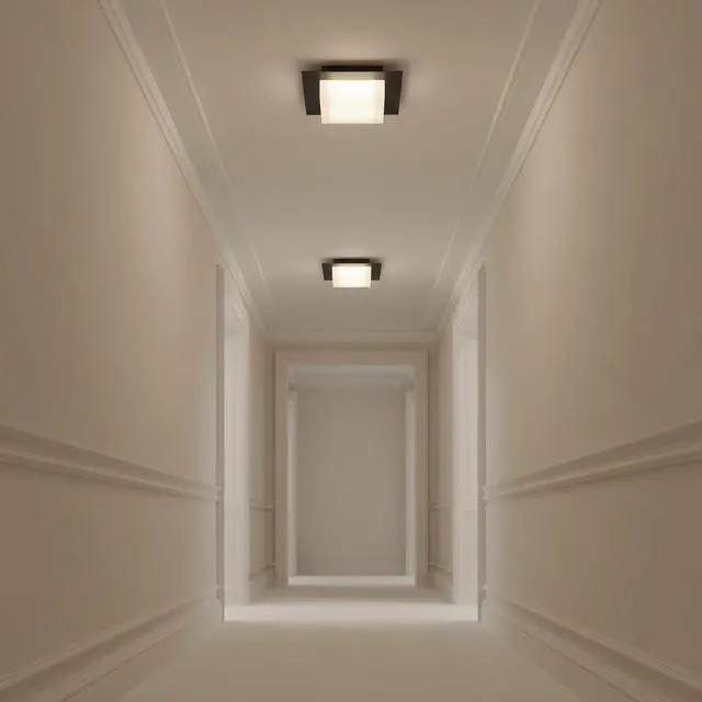 Alt view image 7 of 7 - 8 inch Square Black integrated Led Flush Mount